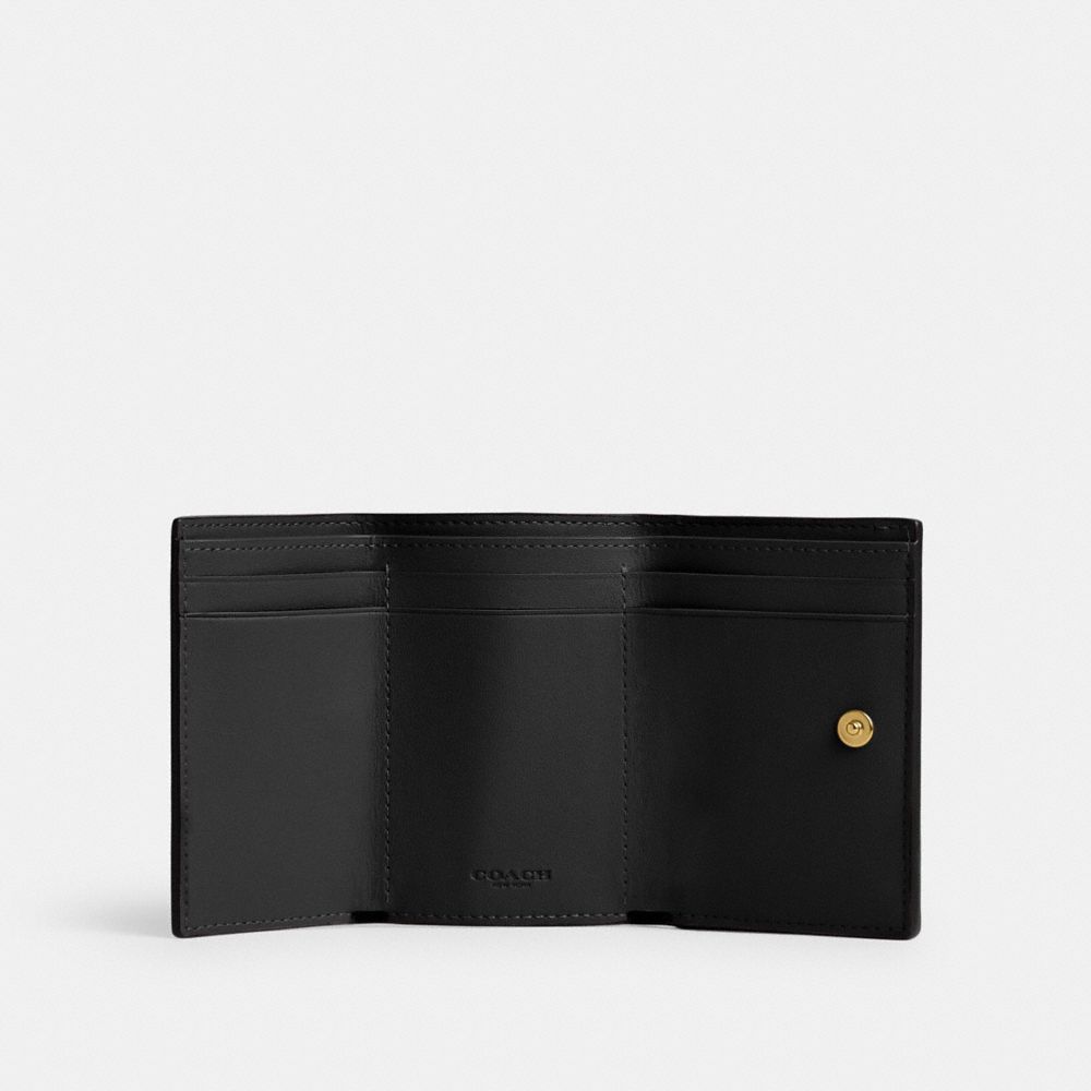 Coach Essential Mini Trifold Wallet Brass/Black | COH865556