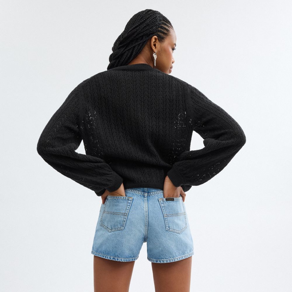 Coach Floral Crewneck Sweater Black | COH865999