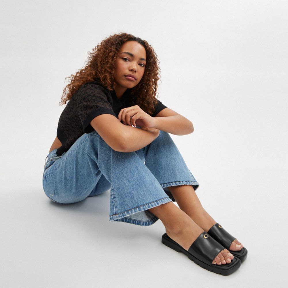 Coach Florence Sandal Leather/Black | COH865846