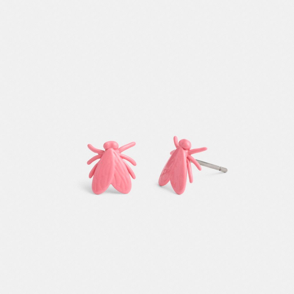 Coach Fly Stud Earrings Silver/Pink | COH866122