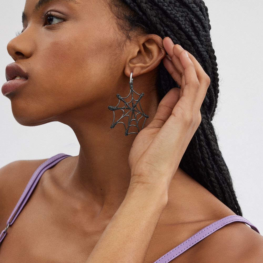 Coach Fly Web Mismatch Earrings Silver/Multi | COH866124