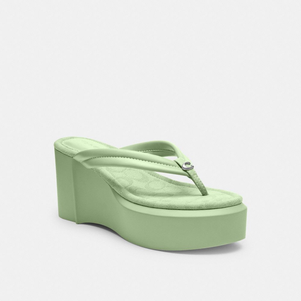 Coach Franki Flip Flop In Signature Jacquard Pale Pistachio | COH865848