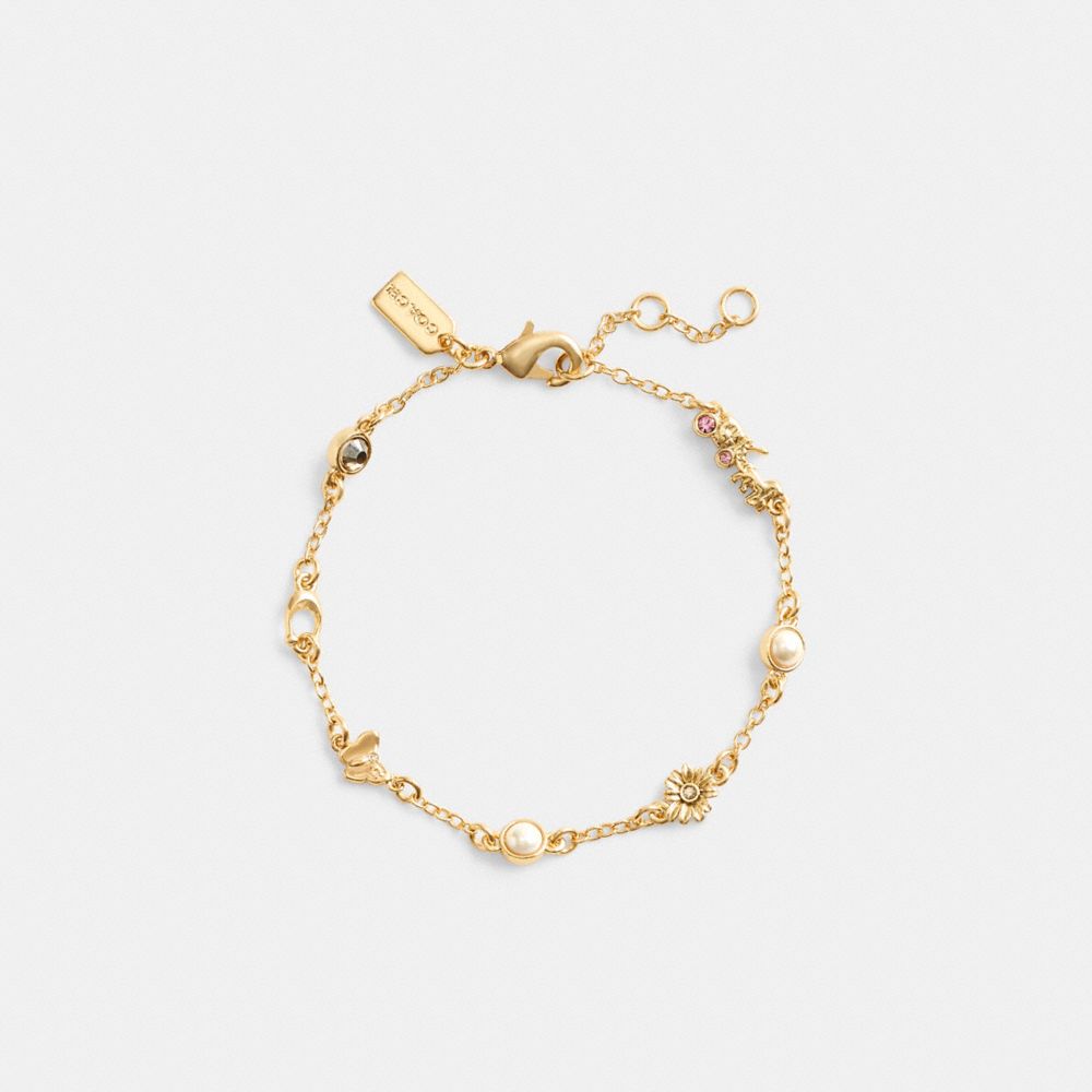 Coach Garden Charms Bracelet Gold/Multi | COH866129