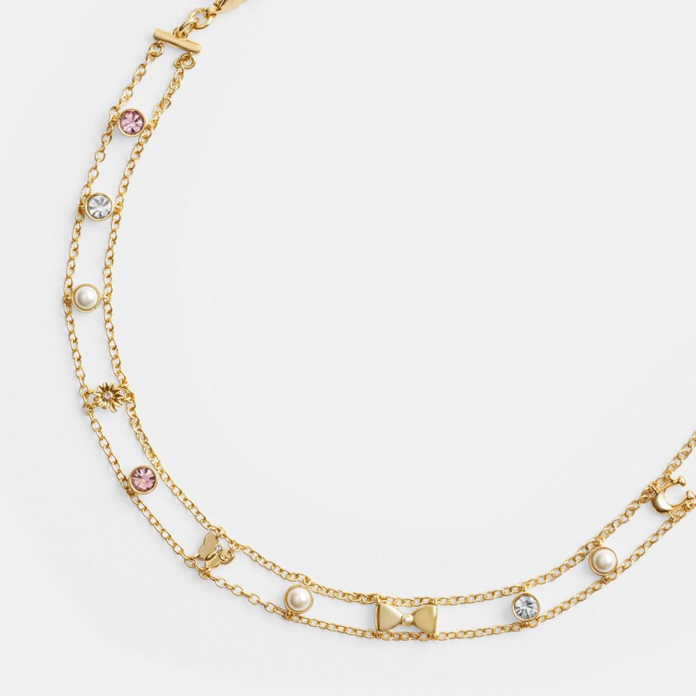 Coach Garden Charms Choker Necklace Gold/Multi | COH866186