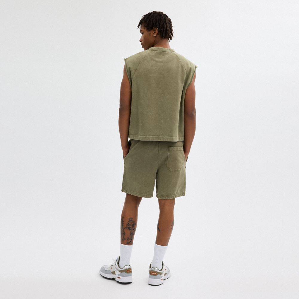 Coach Garment Dye Pull On Shorts Olive | COH866953