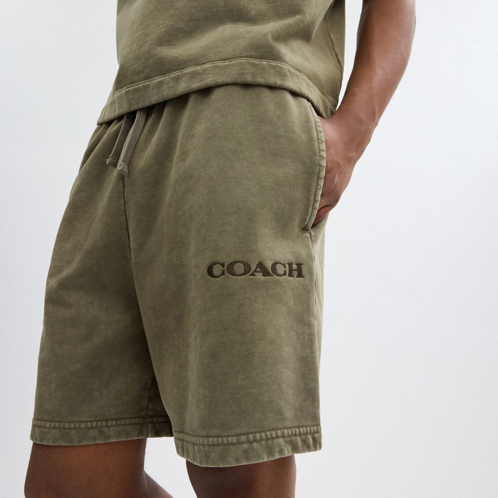 Coach Garment Dye Pull On Shorts Olive | COH866953