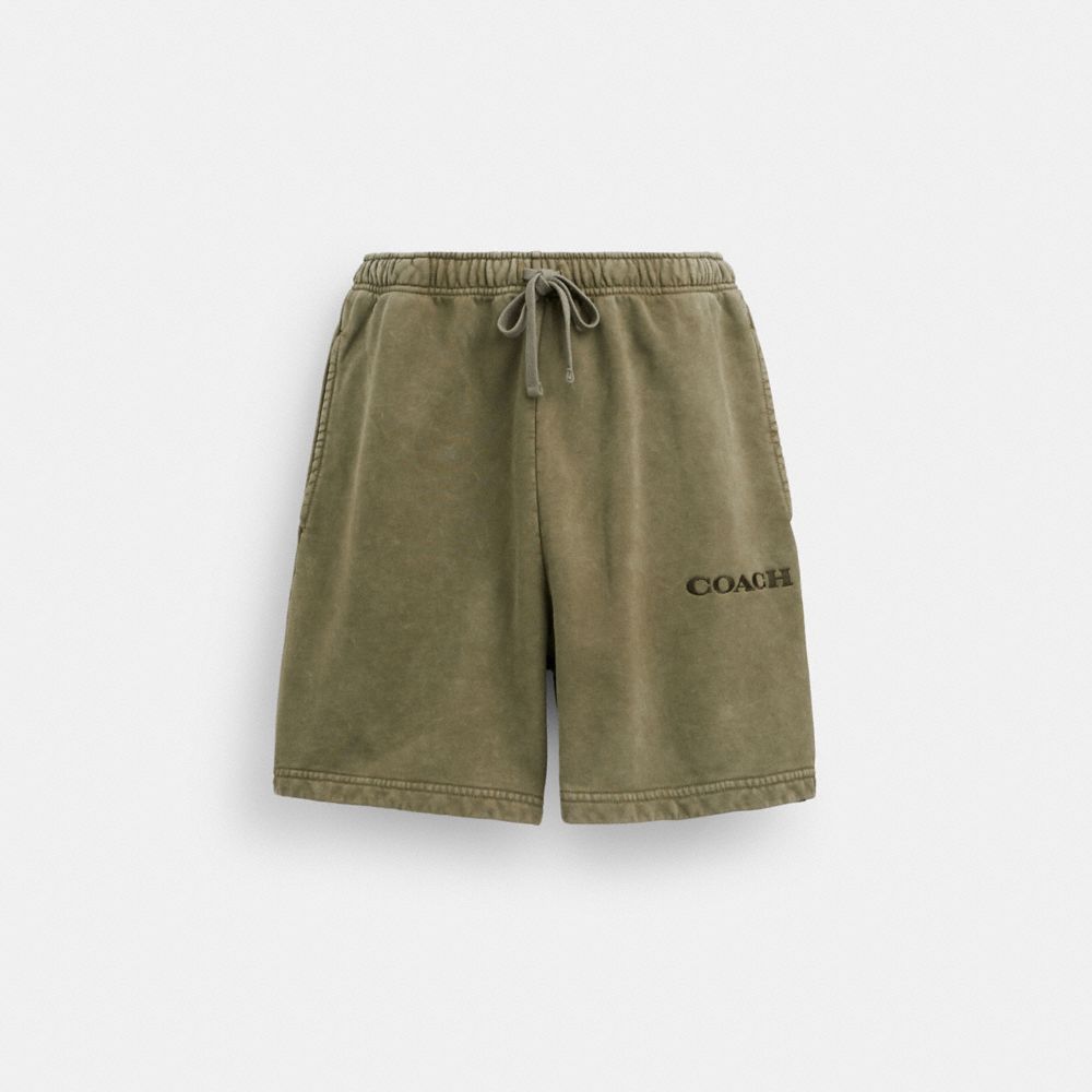Coach Garment Dye Pull On Shorts Olive | COH866953