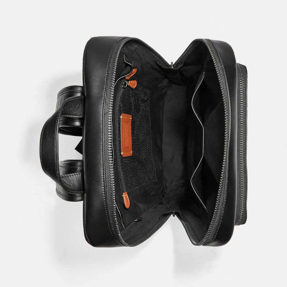 Coach Gotham Backpack In Signature Canvas Signature Coated Canvas/Smooth Leather/Black Copper/Charcoal/Bla | COH866500