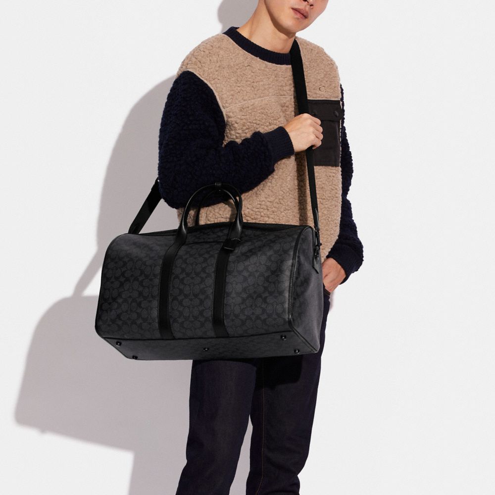 Coach Gotham Duffle Bag In Signature Canvas Black Copper/Charcoal | COH866652