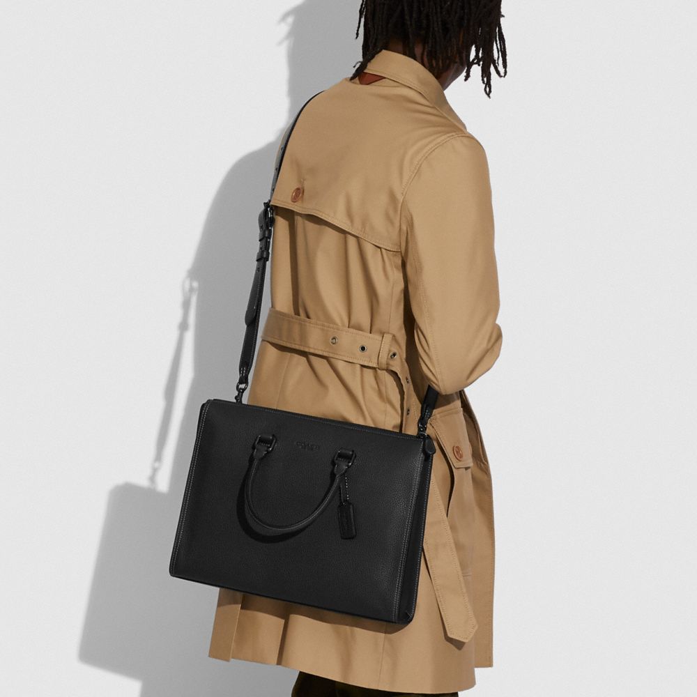 Coach Gotham Folio Bag Black Copper/Black | COH866532