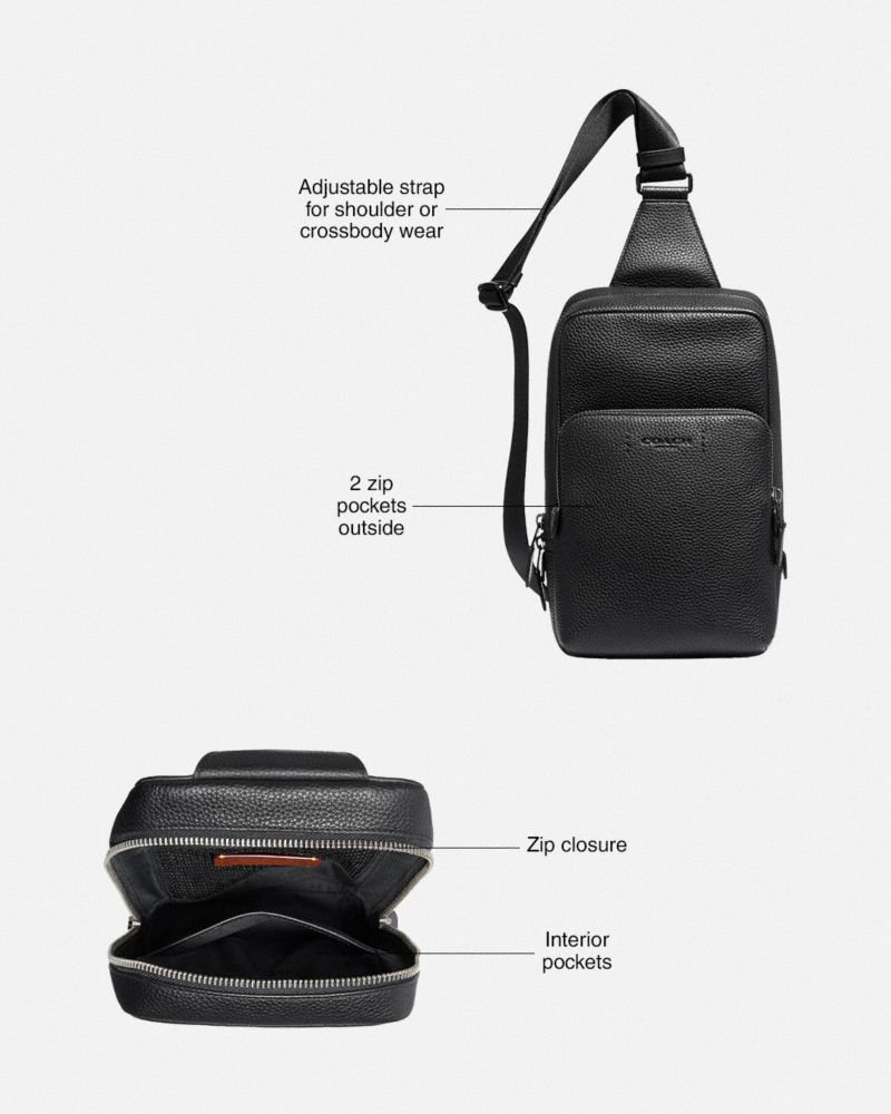 Coach Gotham Pack In Signature Canvas Signature Coated Canvas/Smooth Leather/Black Copper/Charcoal/Bla | COH866584