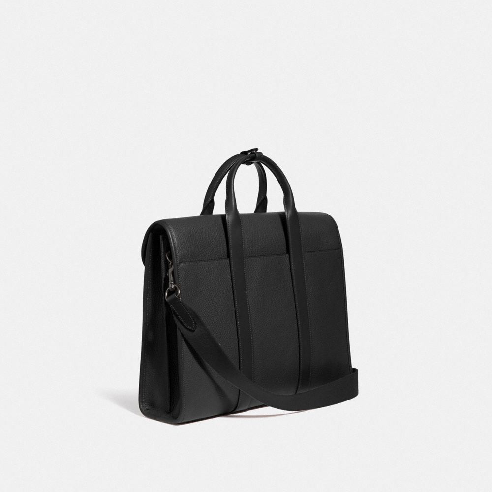 Coach Gotham Portfolio Bag Pebble Leather/Smooth Leather/Black Copper/Black | COH866534