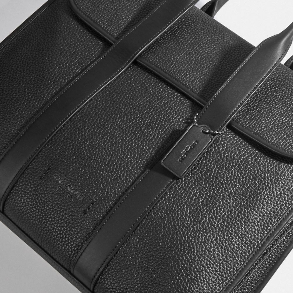 Coach Gotham Portfolio Bag Pebble Leather/Smooth Leather/Black Copper/Black | COH866534
