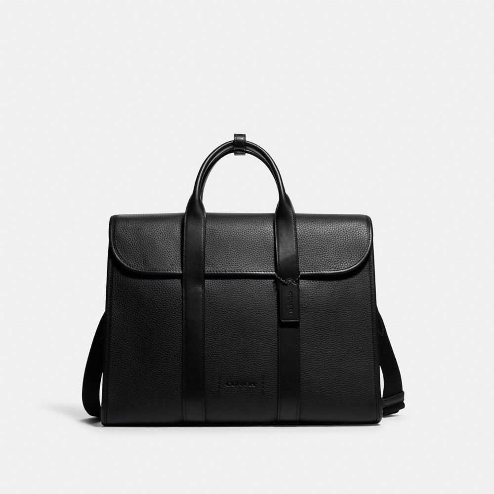 Coach Gotham Portfolio Bag Pebble Leather/Smooth Leather/Black Copper/Black | COH866534