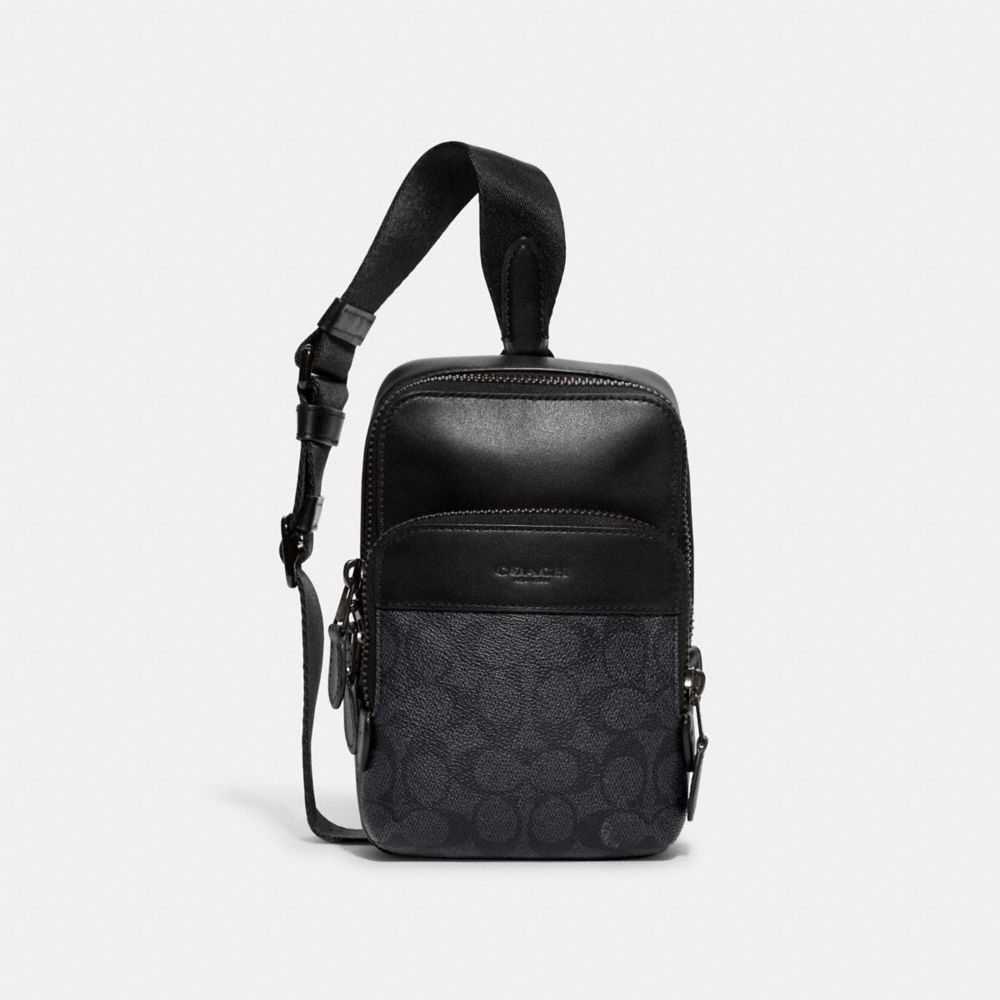 Coach Gotham Sling Pack 13 In Signature Canvas Charcoal | COH865462