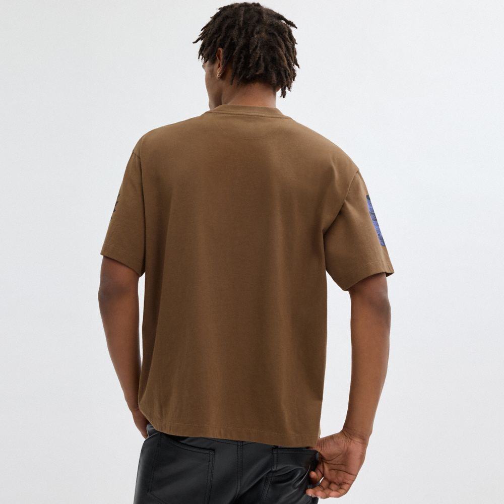 Coach Graphic Relaxed T Shirt In Organic Cotton Brown | COH866930