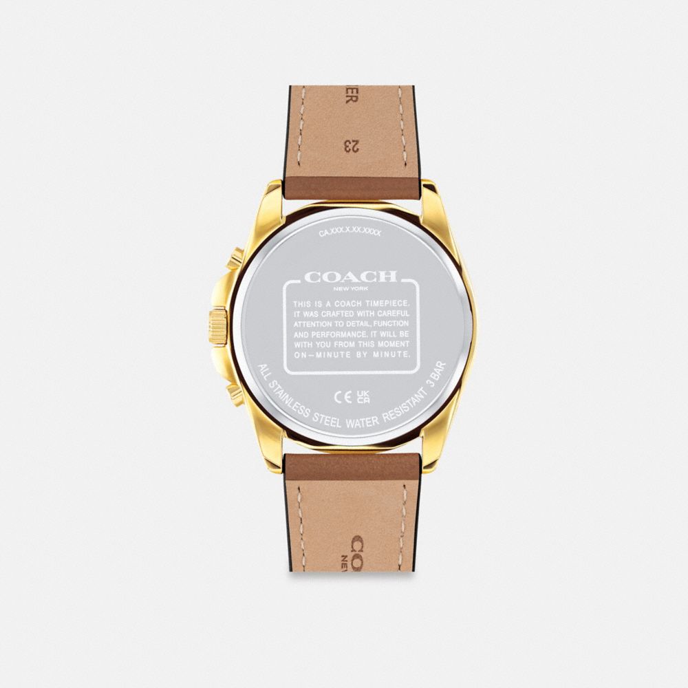 Coach Greyson Watch, 43 Mm Saddle | COH866957
