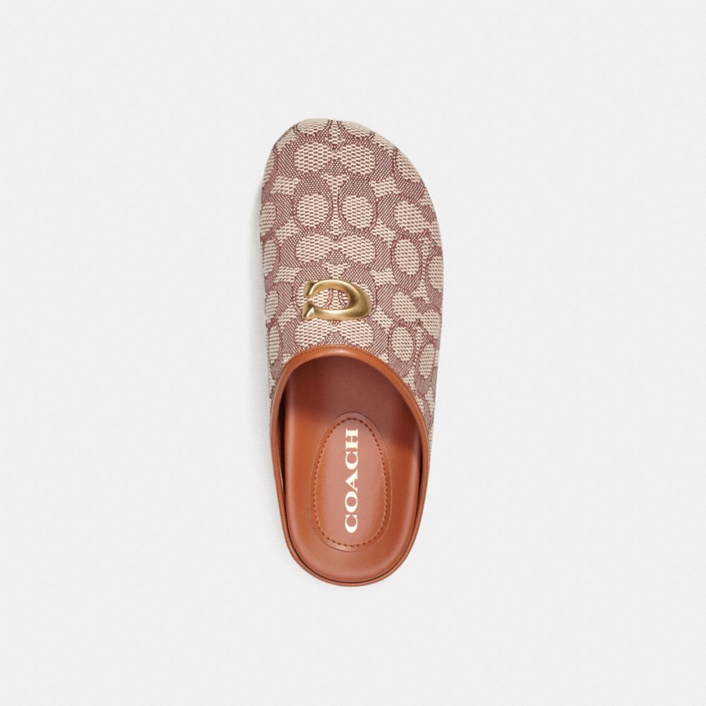 Coach Hadley Slipper In Signature Textile Jacquard Cocoa/Burnished Amber | COH865784