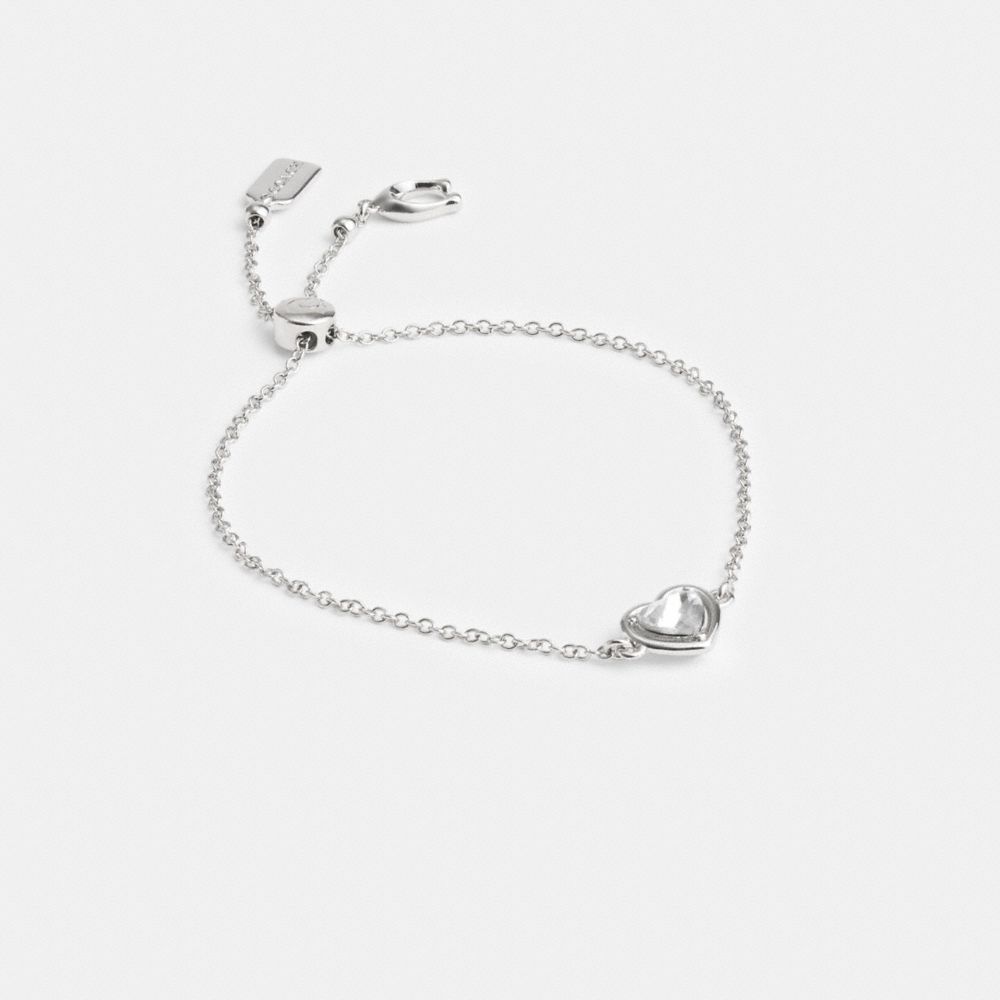 Coach Halo Heart Slider Bracelet Silver | COH866184