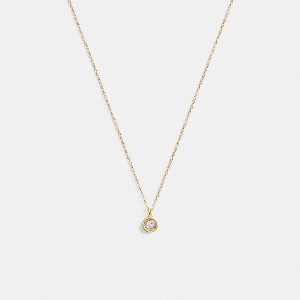 Coach Halo Round Pendant Necklace Gold | COH866132