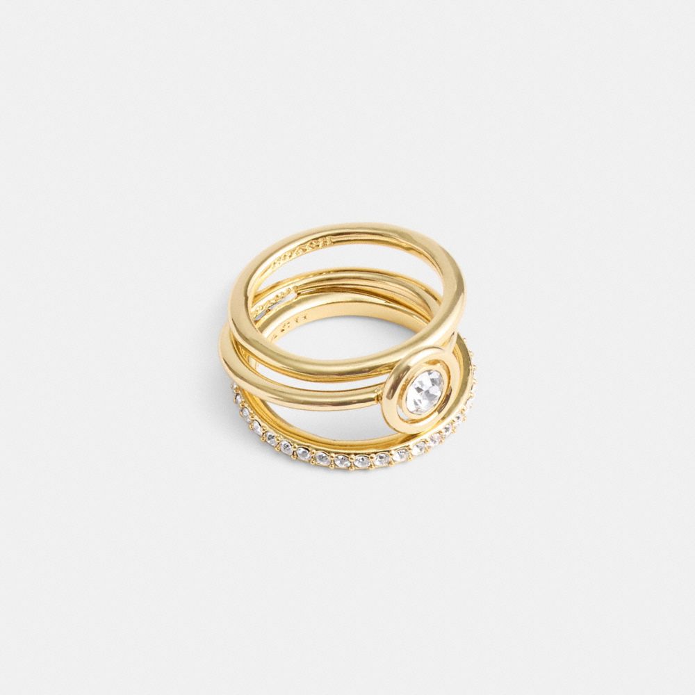 Coach Halo Round Ring Set Gold | COH866158
