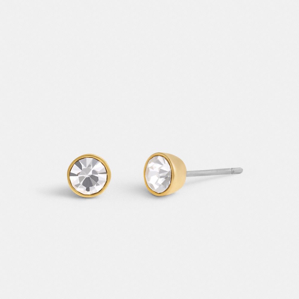 Coach Halo Round Stud Earrings Gold | COH866121
