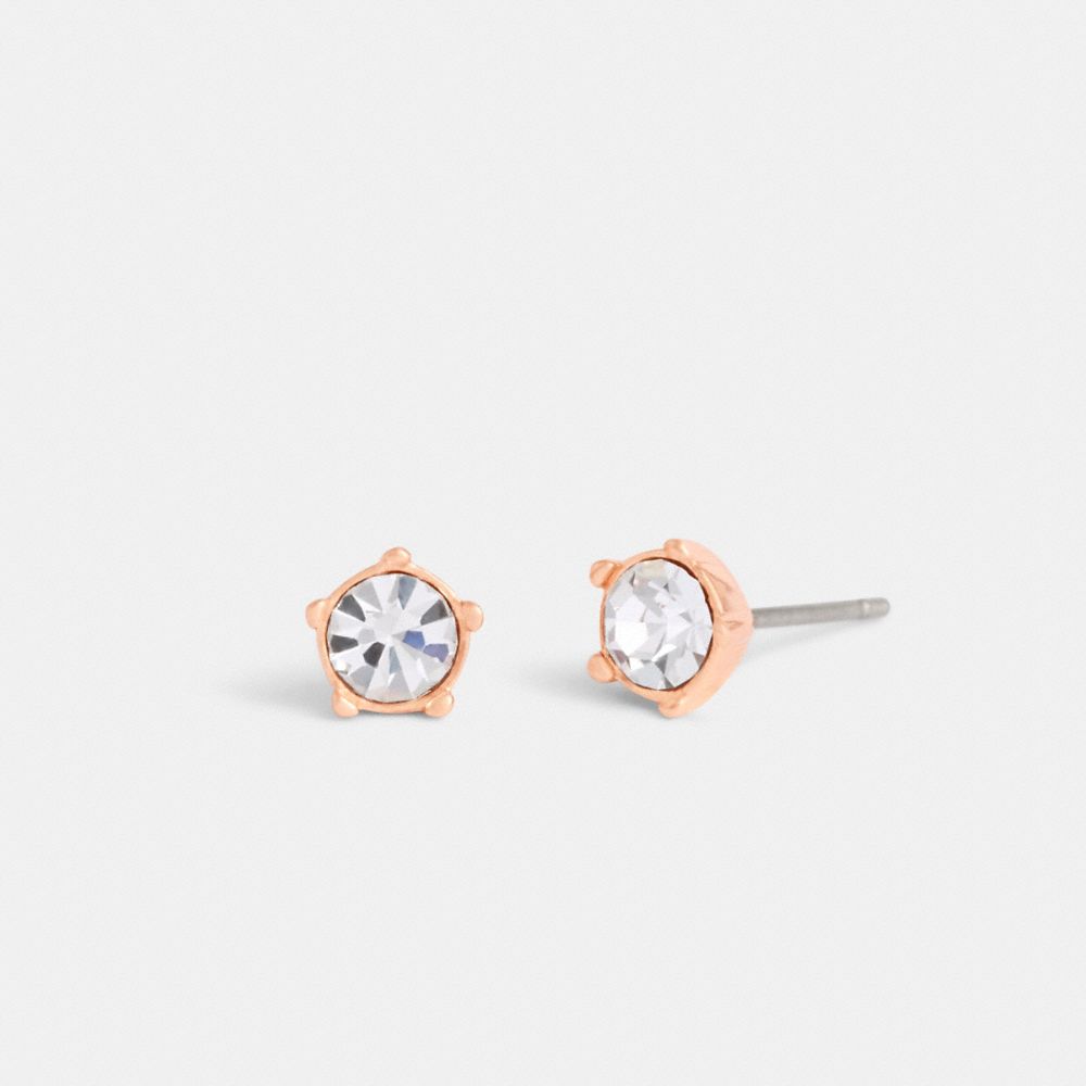 Coach Halo Tea Rose Stud Earrings Rose Gold | COH866133