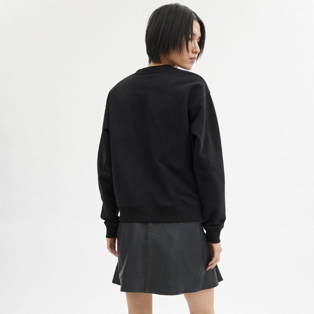 Coach Heart Crewneck Sweater Black | COH865979