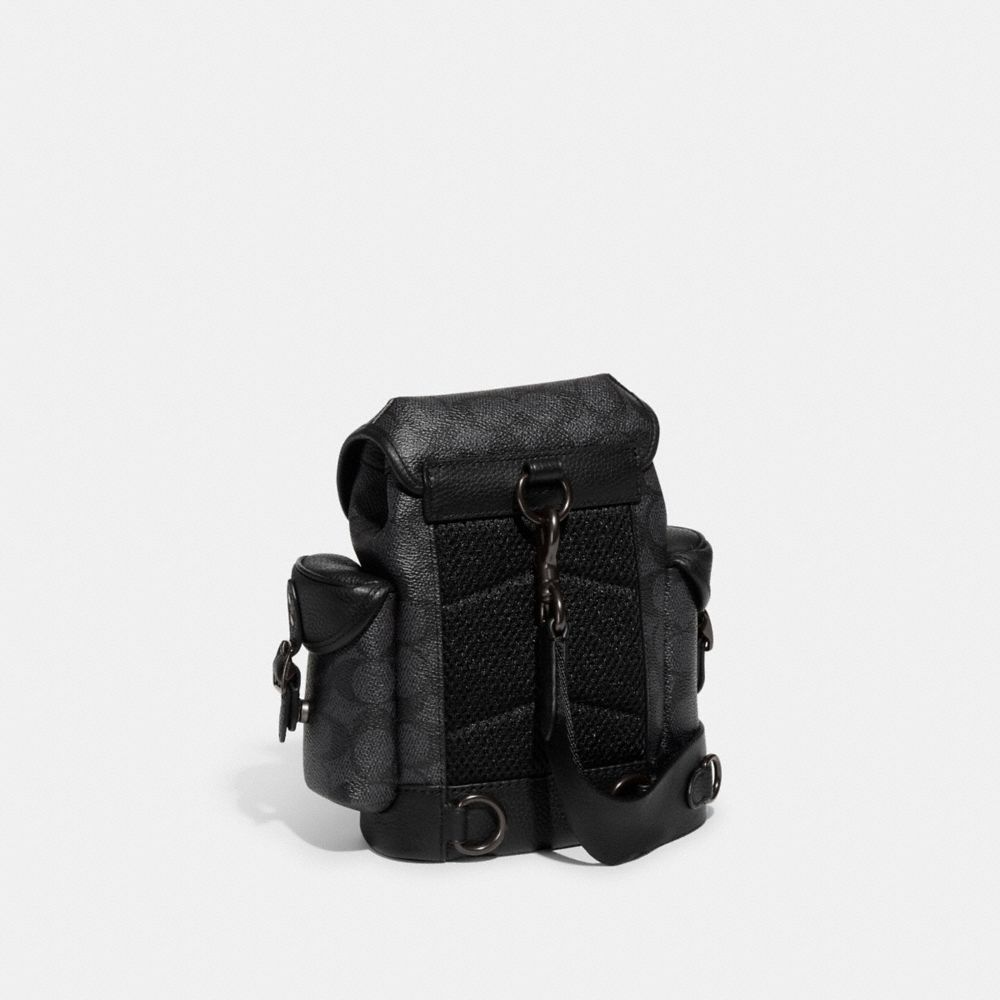 Coach Hitch Backpack 13 In Signature Canvas Signature Coated Canvas/Charcoal | COH866492