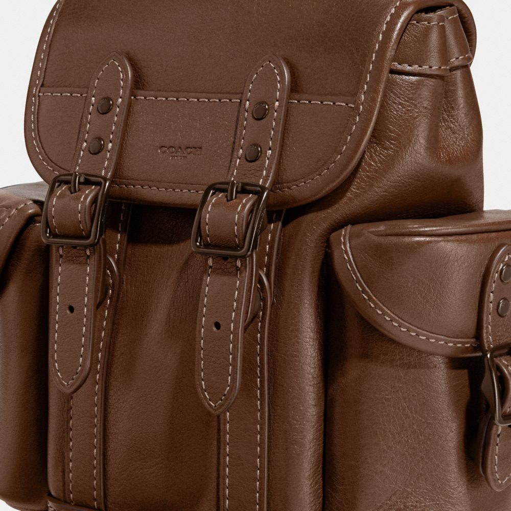 Coach Hitch Backpack 13 Leather/Dark Saddle | COH866491