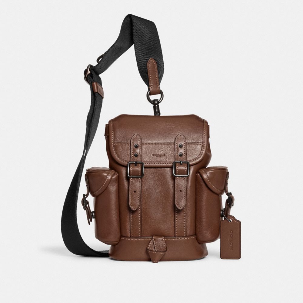 Coach Hitch Backpack 13 Leather/Dark Saddle | COH866491