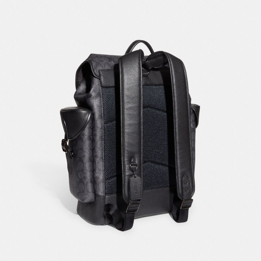 Coach Hitch Backpack In Signature Canvas Canvas/Charcoal | COH866506