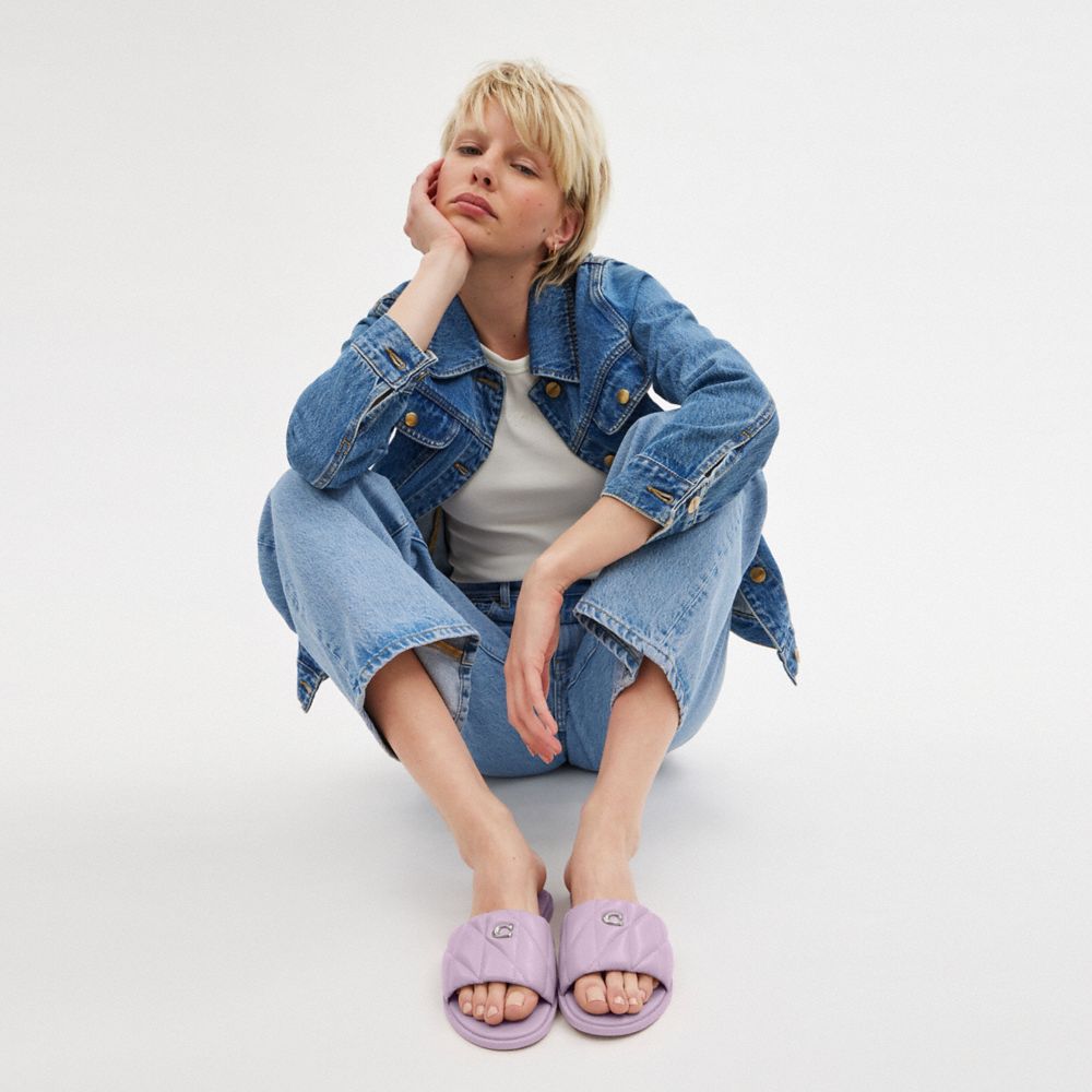 Coach Holly Sandal With Quilting Soft Purple | COH865857