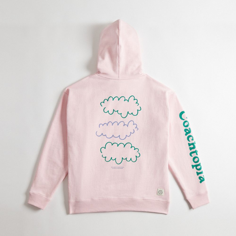 Coach Hoodie In 100% Recycled Cotton: 3 Clouds Pink/Multi | COH866898