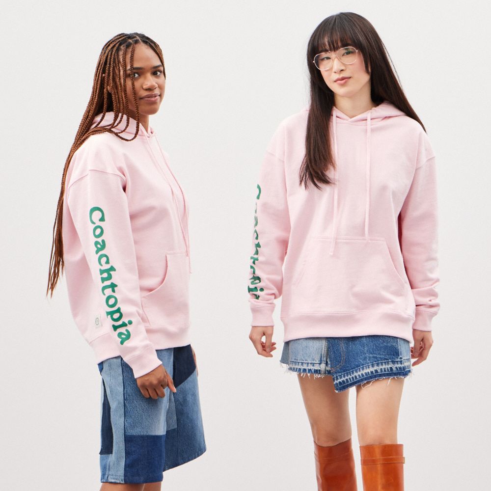 Coach Hoodie In 100% Recycled Cotton: 3 Clouds Pink/Multi | COH866898