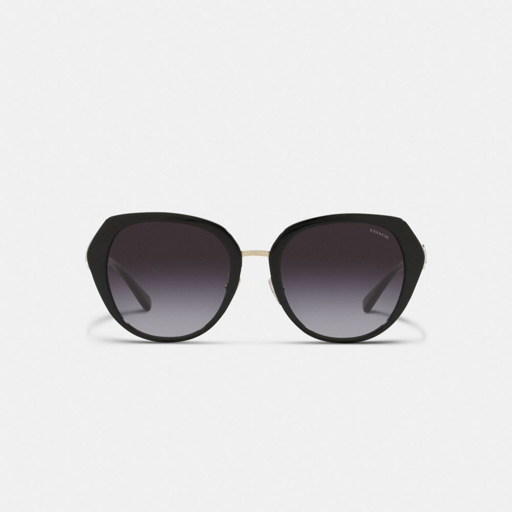 Coach Horse And Carriage Oversized Round Sunglasses Black | COH866344