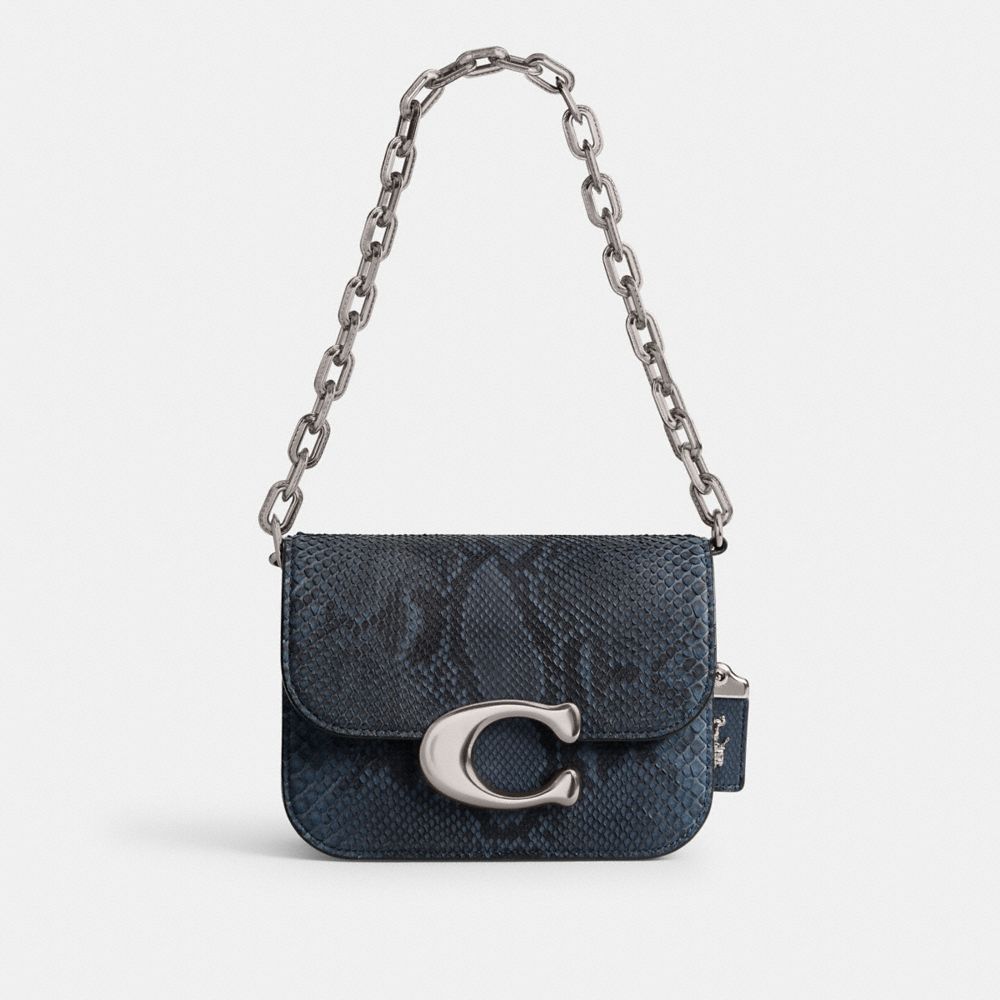 Coach Idol Bag In Python Silver/Dark Denim | COH864801
