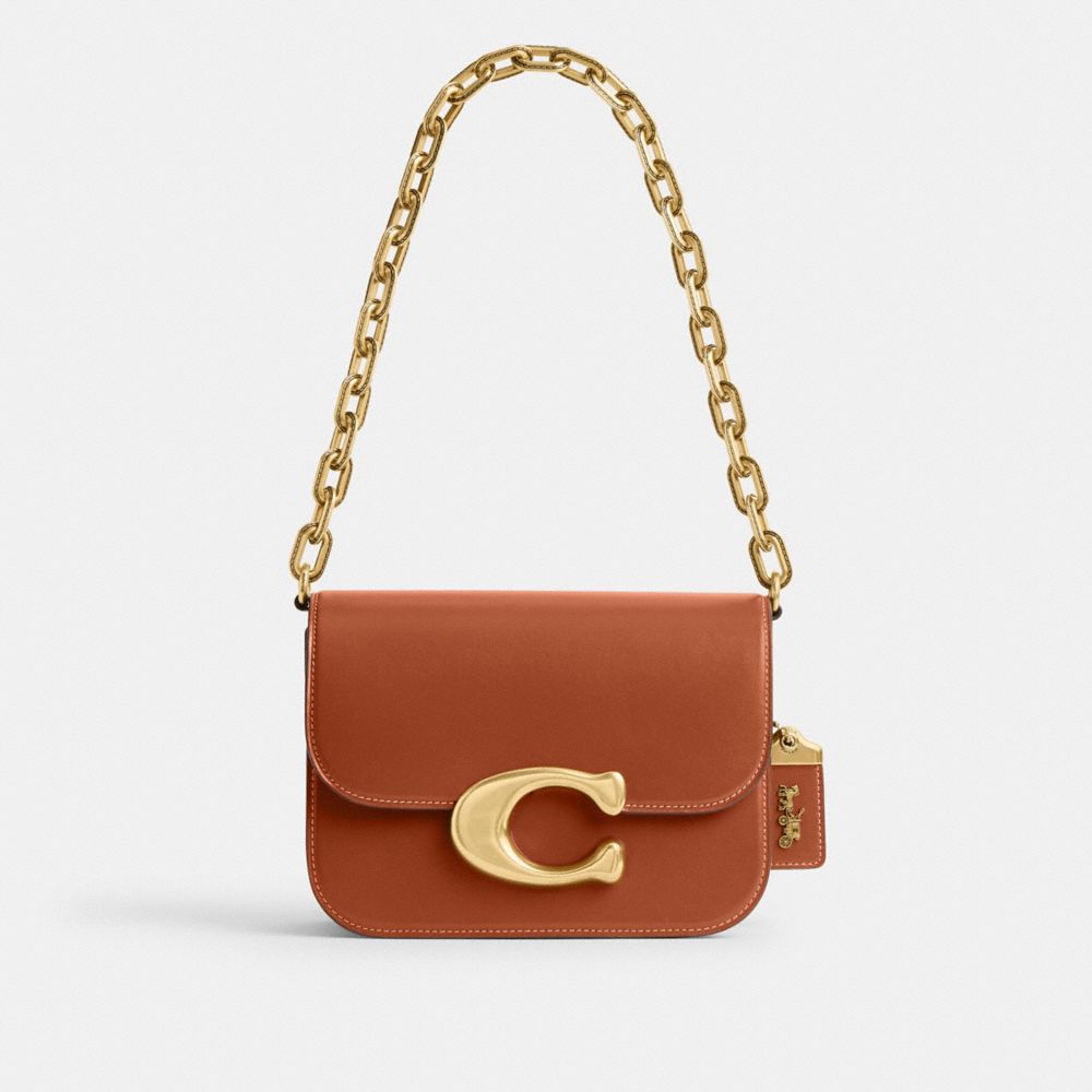 Coach Idol Bag Luxe Refined Calf Leather/Brass/Burnished Amber | COH865224