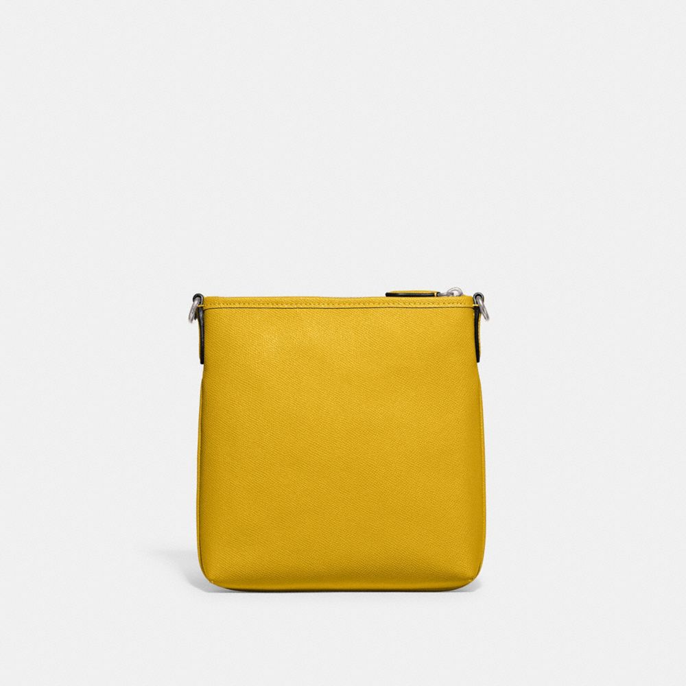 Coach Kitt Messenger Crossbody Bag Crossgrain Leather/Silver/Canary | COH865197