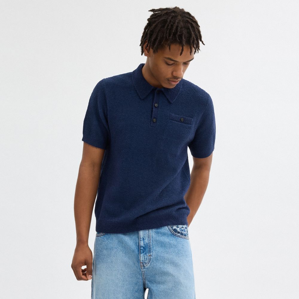 Coach Knit Polo Navy | COH866904