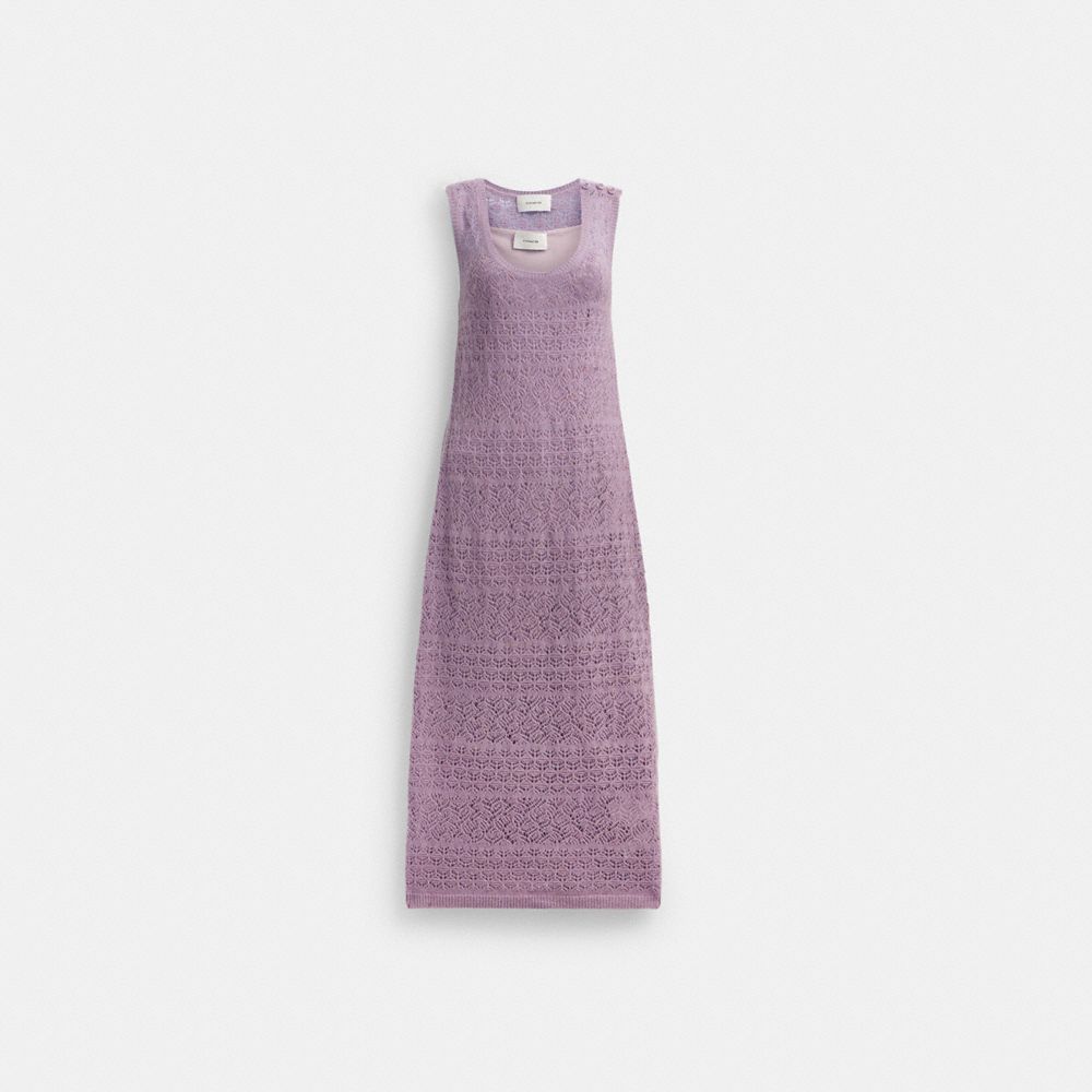 Coach Lace Knit Dress Purple | COH866063