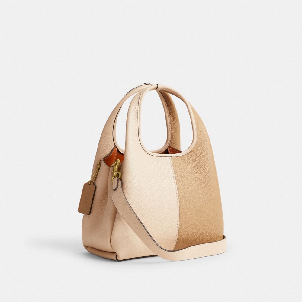 Coach Lana Shoulder Bag 23 In Colorblock Refined Pebble Leather/Brass/Ivory Multi | COH865187
