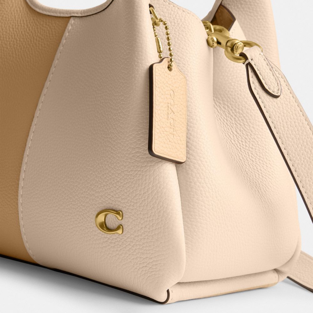 Coach Lana Shoulder Bag 23 In Colorblock Refined Pebble Leather/Brass/Ivory Multi | COH865187