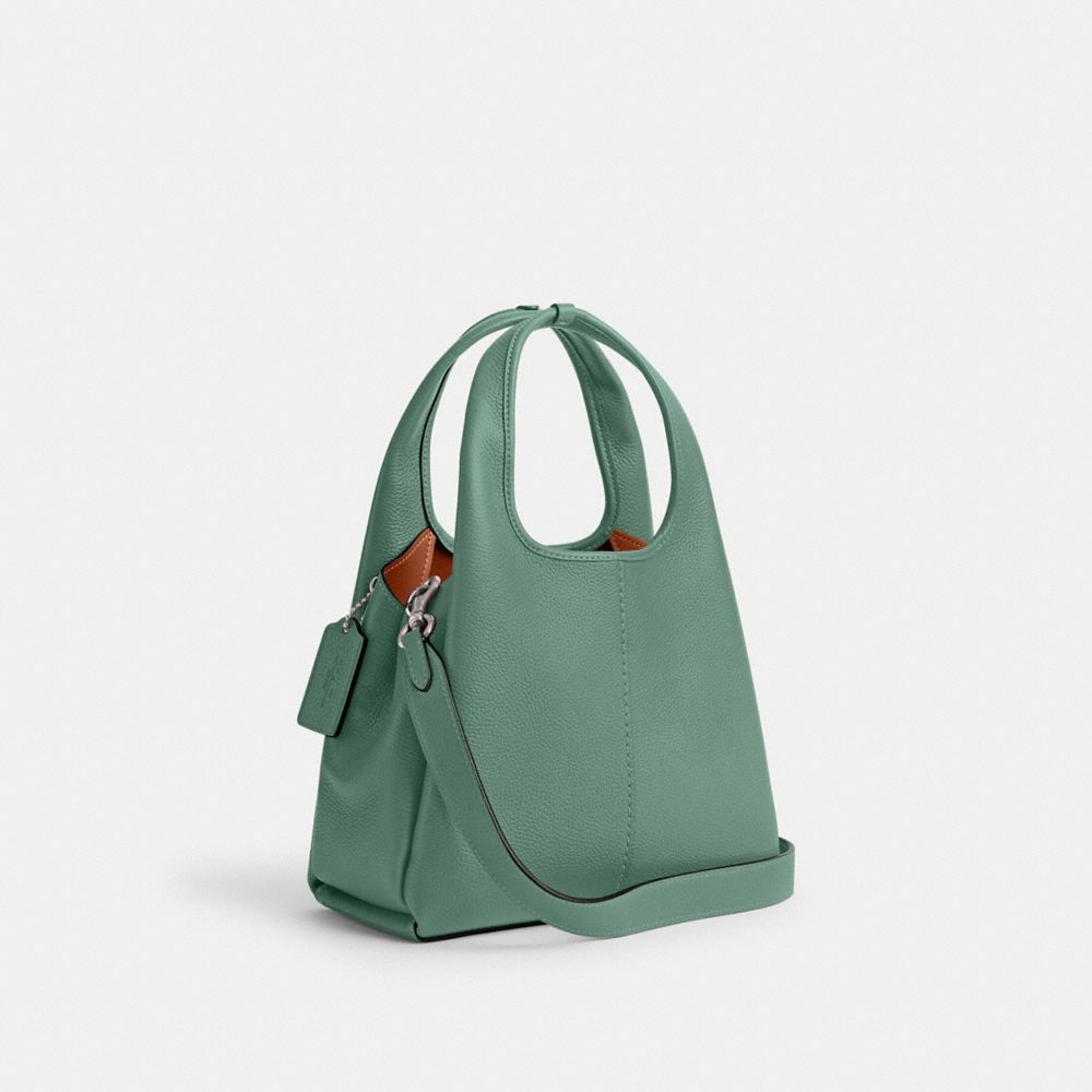 Coach Lana Shoulder Bag 23 Refined Pebble Leather/Silver/Aquamarine | COH865113