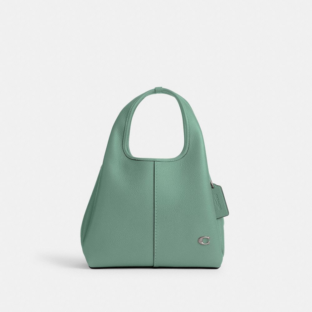 Coach Lana Shoulder Bag 23 Refined Pebble Leather/Silver/Aquamarine | COH865113