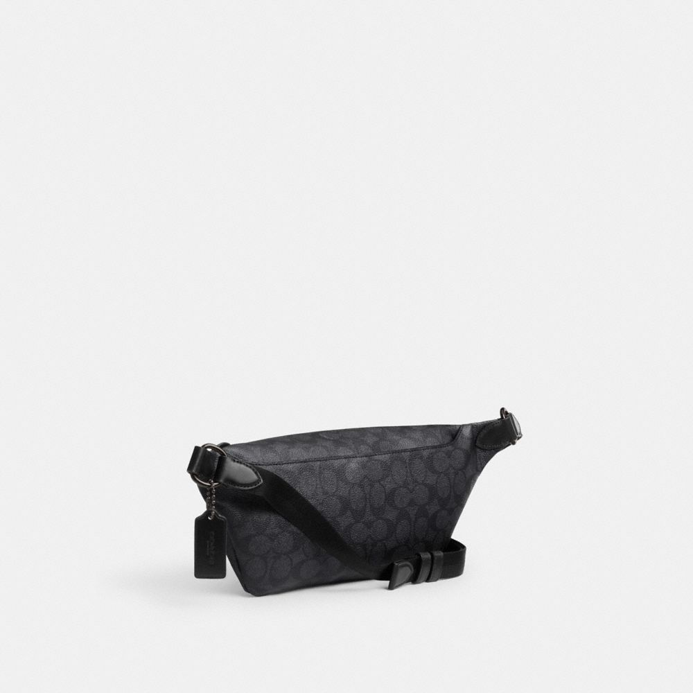 Coach League Belt Bag In Signature Canvas Charcoal Signature | COH866686