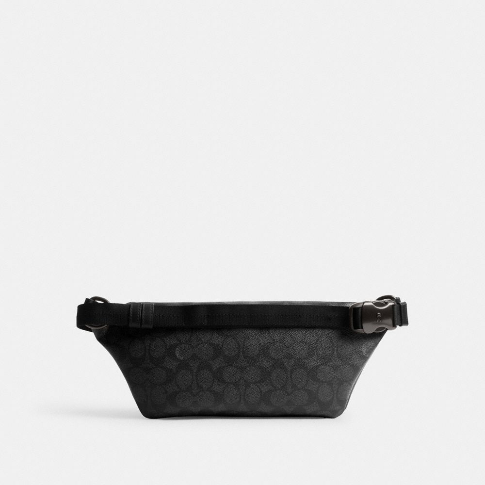 Coach League Belt Bag In Signature Canvas Charcoal Signature | COH866686