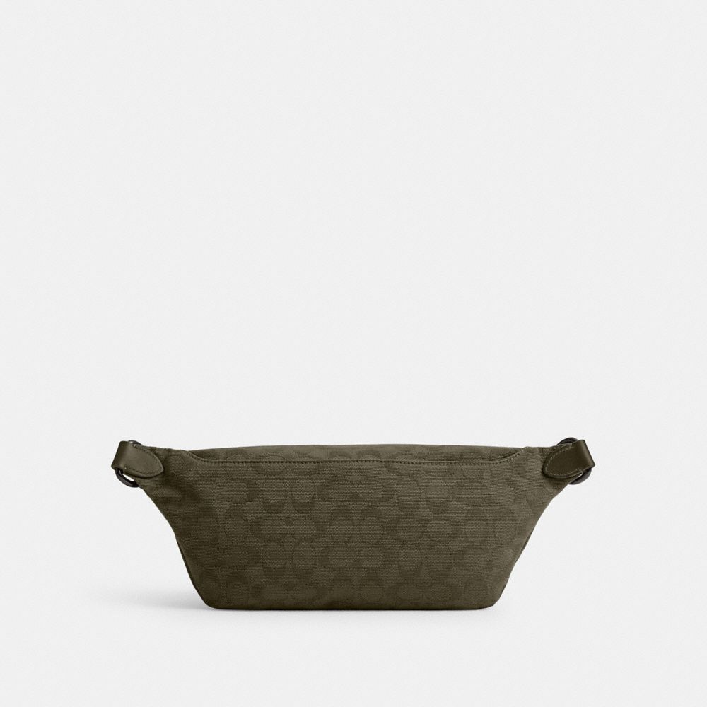 Coach League Belt Bag In Signature Canvas Jacquard Army Green | COH866687