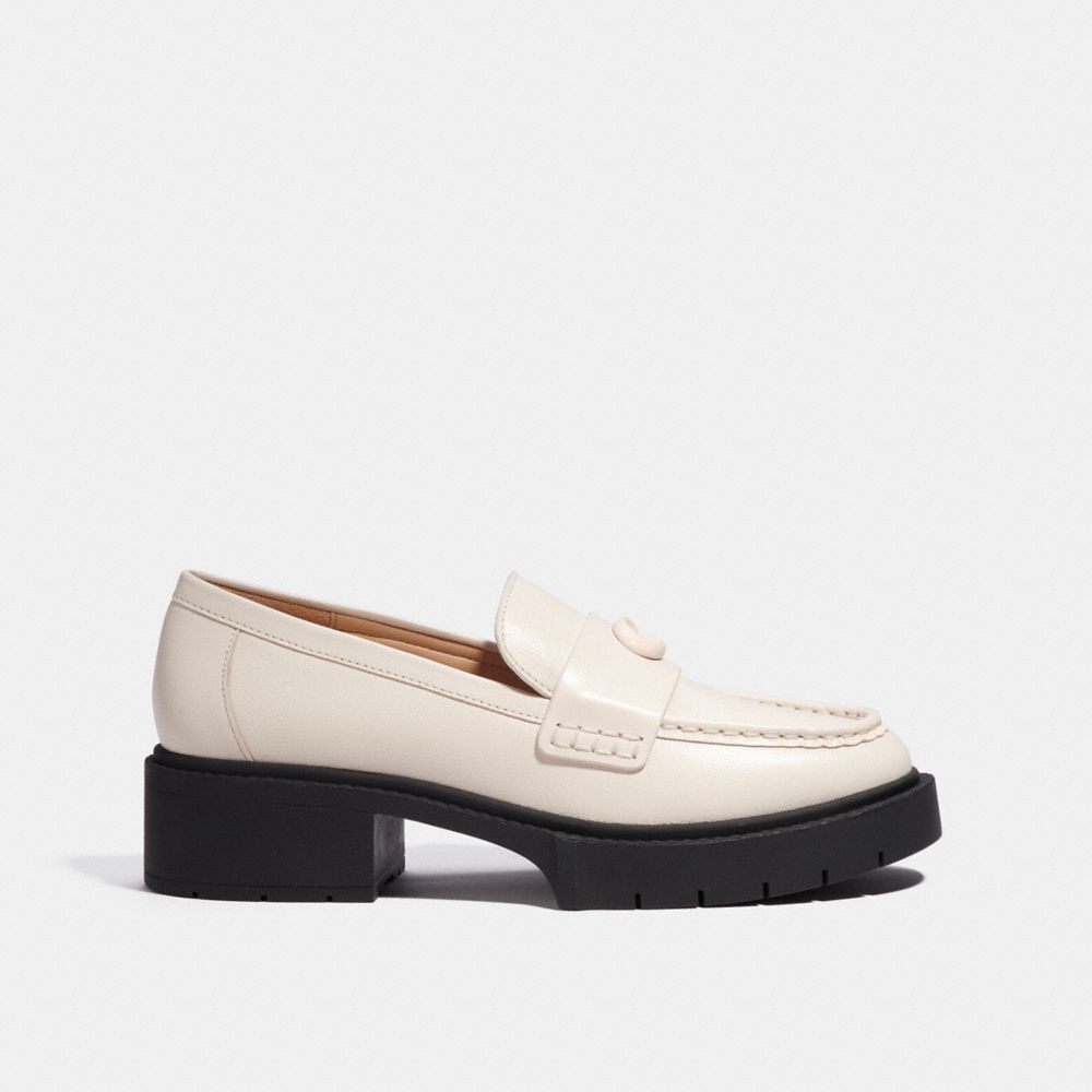 Coach Leah Loafer Leather/Chalk | COH865774