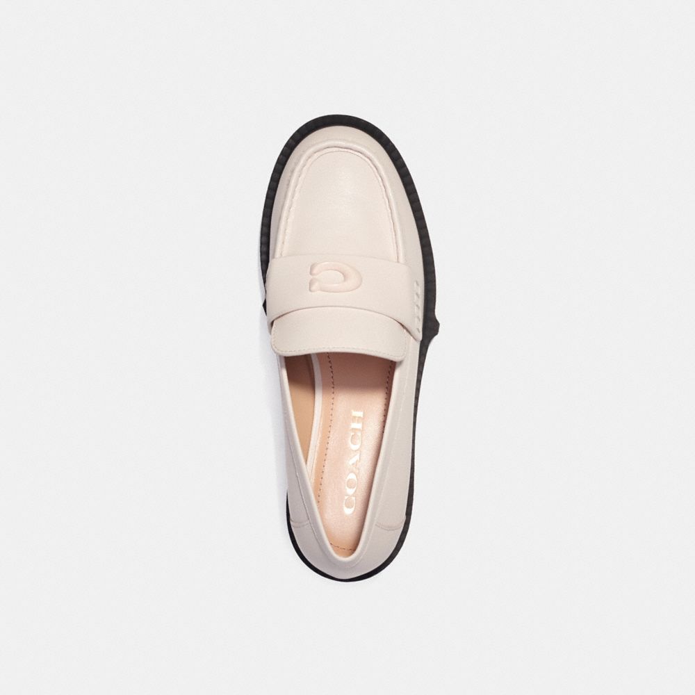 Coach Leah Loafer Leather/Chalk | COH865774